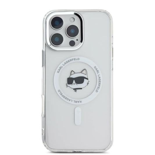 เคสไอโฟน Choupette Head รองรับ MagSafe สำหรับ iPhone 16 Pro สี White จากแบรนด์ KARL LAGERFELD
