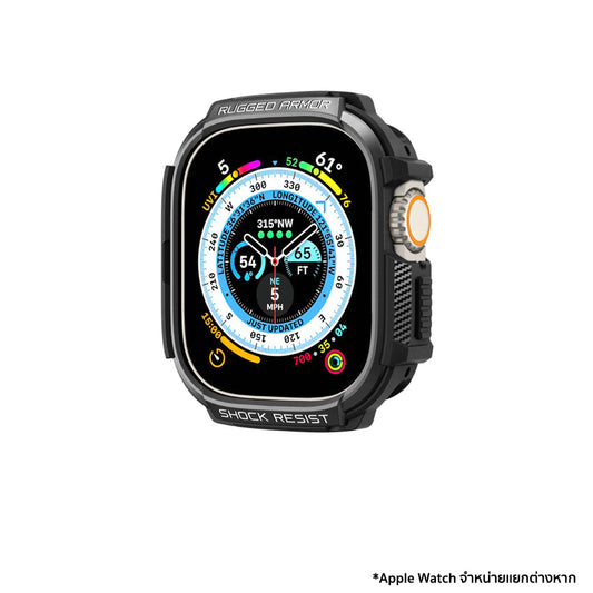 Apple Watch Ultra 49mm Case Spigen Rugged Armor - Matte Black