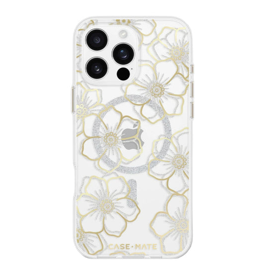 CASE MATE Floral Gems Gold with Magsafe for iPhone 16 Pro
