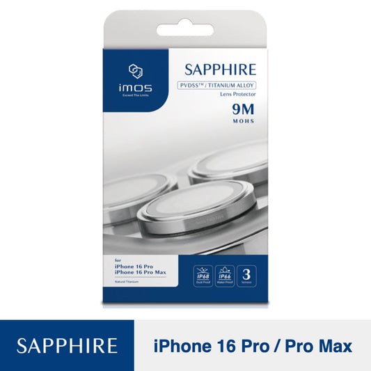 IMOS Sapphire Lens Protector Titanium for iPhone 16 Pro/16 Pro Max - Natural Titanium