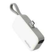 Momax 1-Power Mini 5000mAh Bulit-in foldable USB-C connector Battery pack (White)