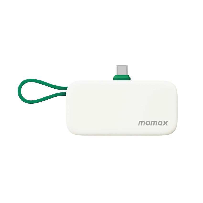 Momax 1-Power Mini 5000mAh Bulit-in foldable USB-C connector Battery pack (Green)