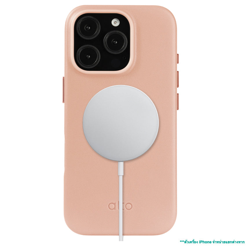 Alto Clop Leather Magnetic Case for iPhone 16 Pro Max - Pink