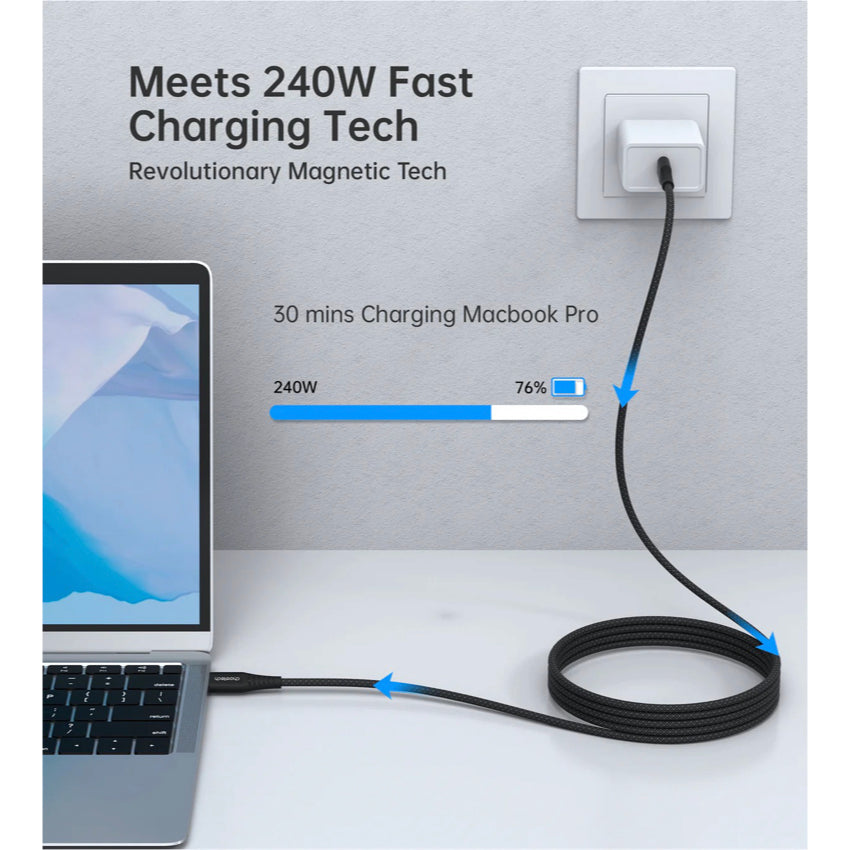 Choetech Magnetic Cable C to C 240W 1.8M- Black