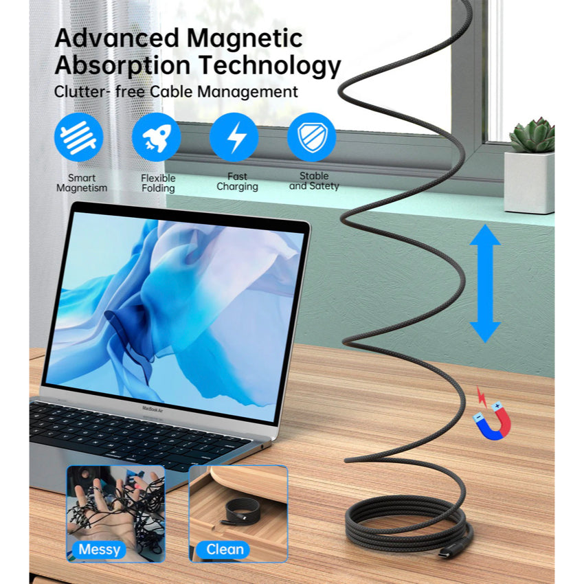 Choetech Magnetic Cable C to C 240W 1.8M- Black
