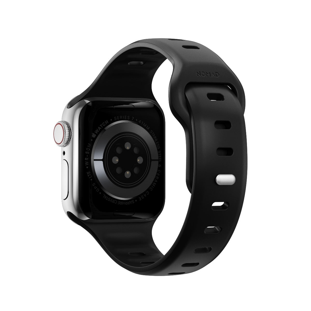 NOMAD Sport Slim FKM for Apple Watch 40/41mm Black - Silver Hardware