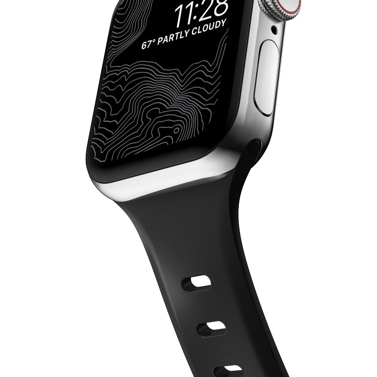 NOMAD Sport Slim FKM for Apple Watch 40/41mm Black - Silver Hardware