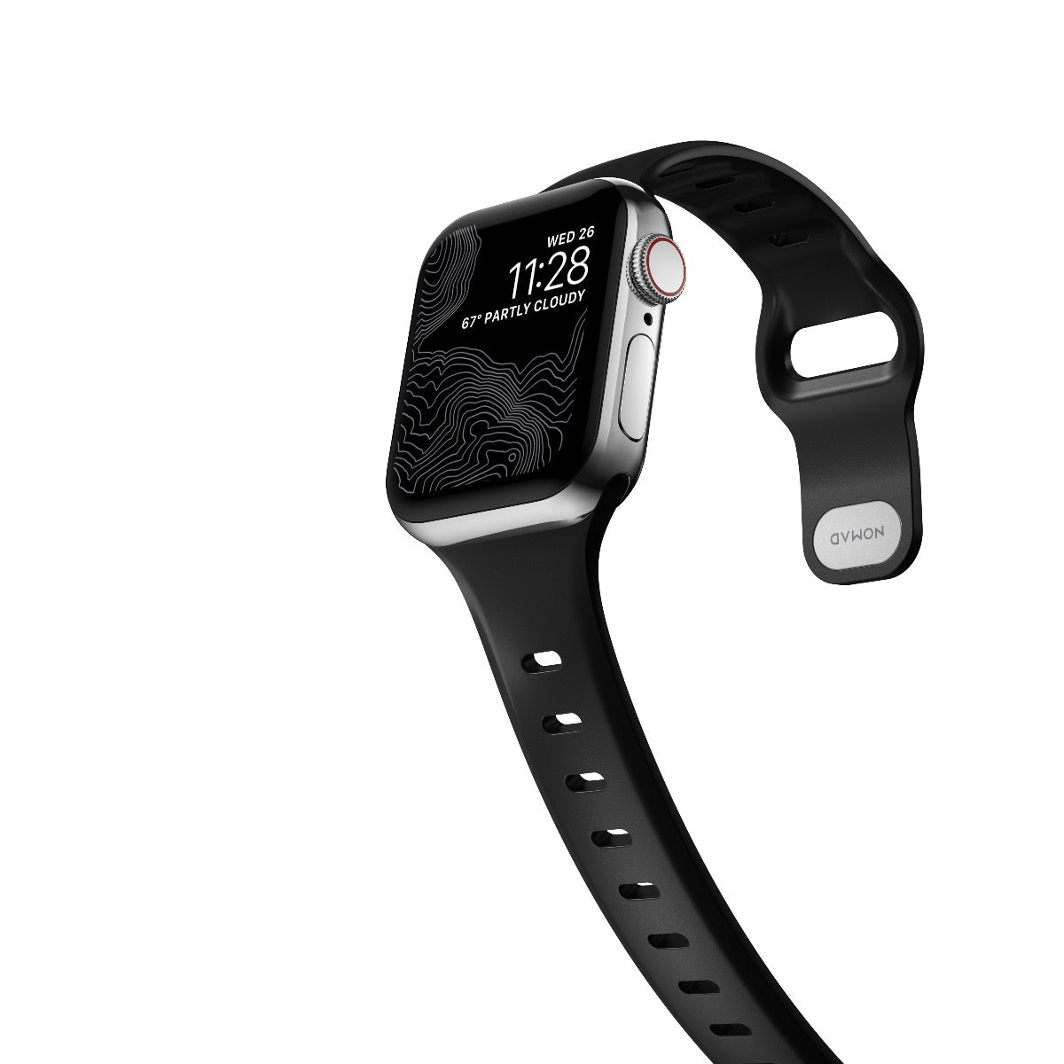 NOMAD Sport Slim FKM for Apple Watch 40/41mm Black - Silver Hardware