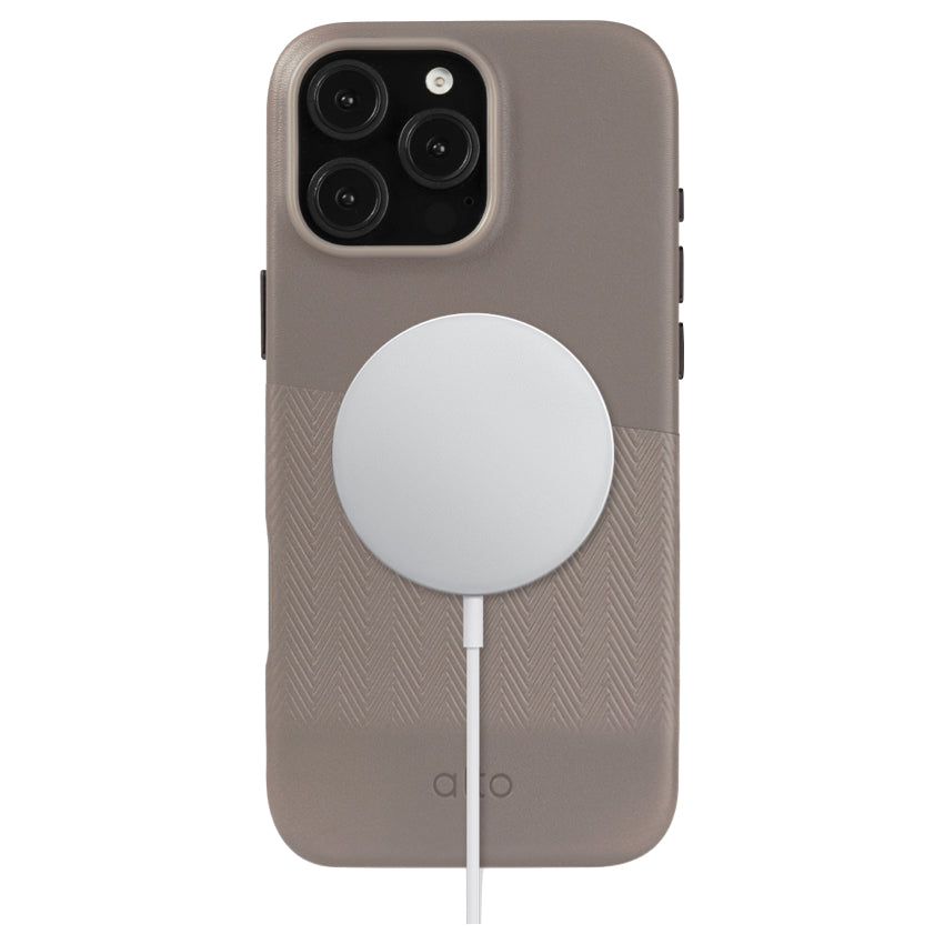 ALTO Herring Leather Mag Case for iPhone 16 Pro Max - Cement