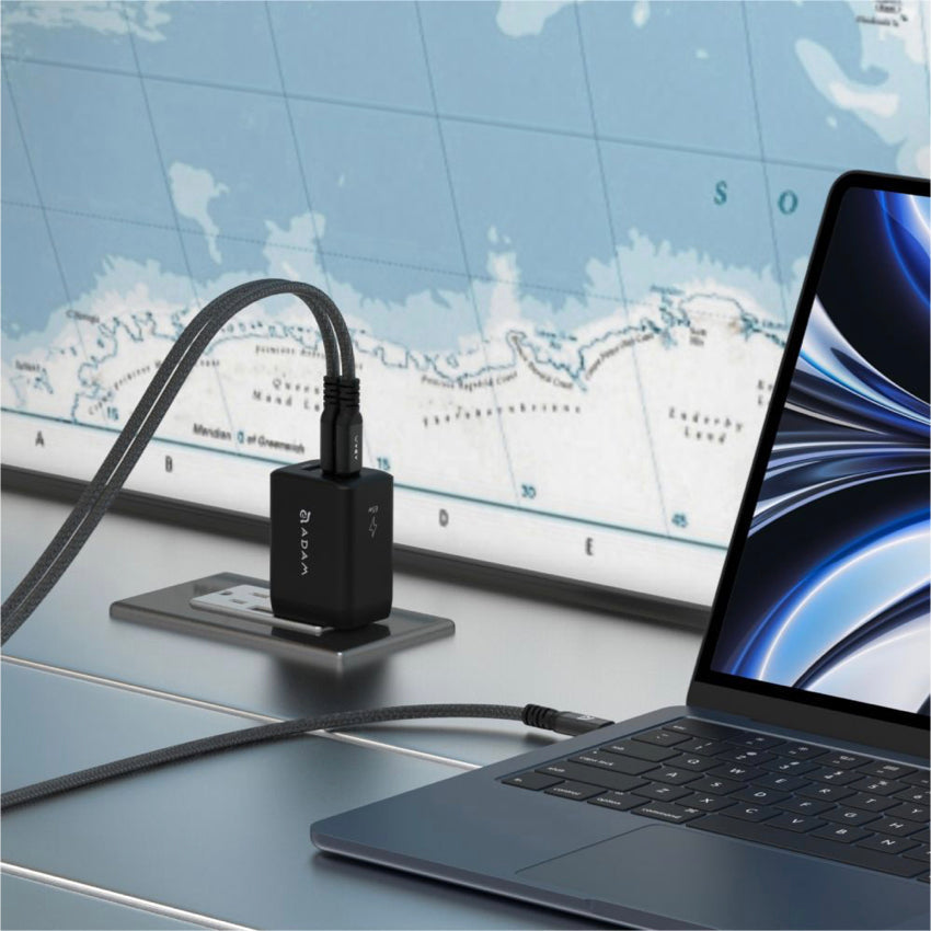 Adam Elements OMNIA X65 GaN 65W 3 Port Wall Charger - Black