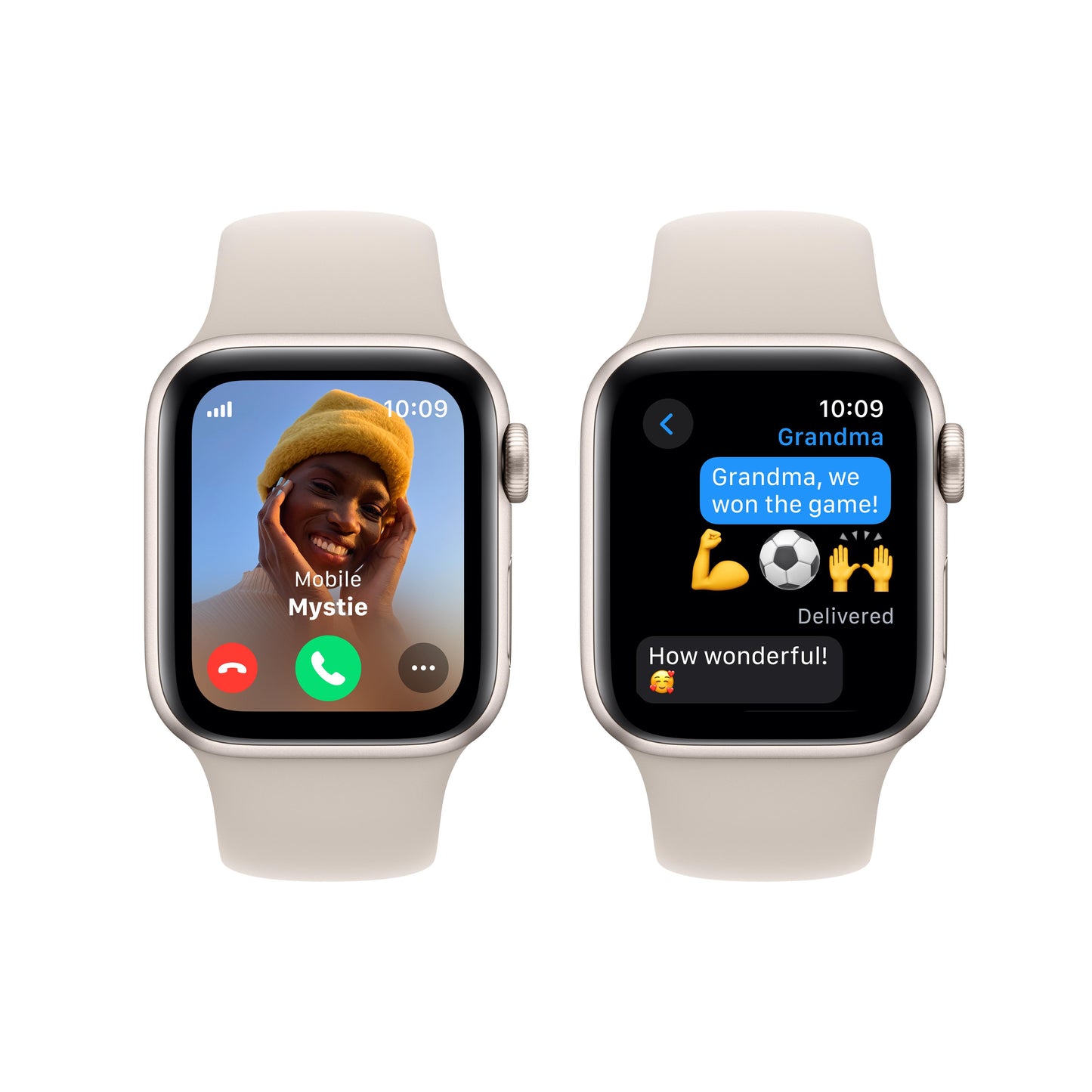 Apple Watch SE GPS + Cellular 40mm Starlight Aluminum Case with Starlight Sport Band - S/M