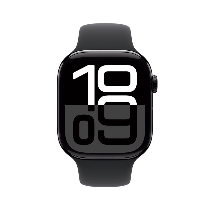 Apple Watch Series 10 GPS 46mm Jet Black Aluminium Case with Black Sport Band - M/L