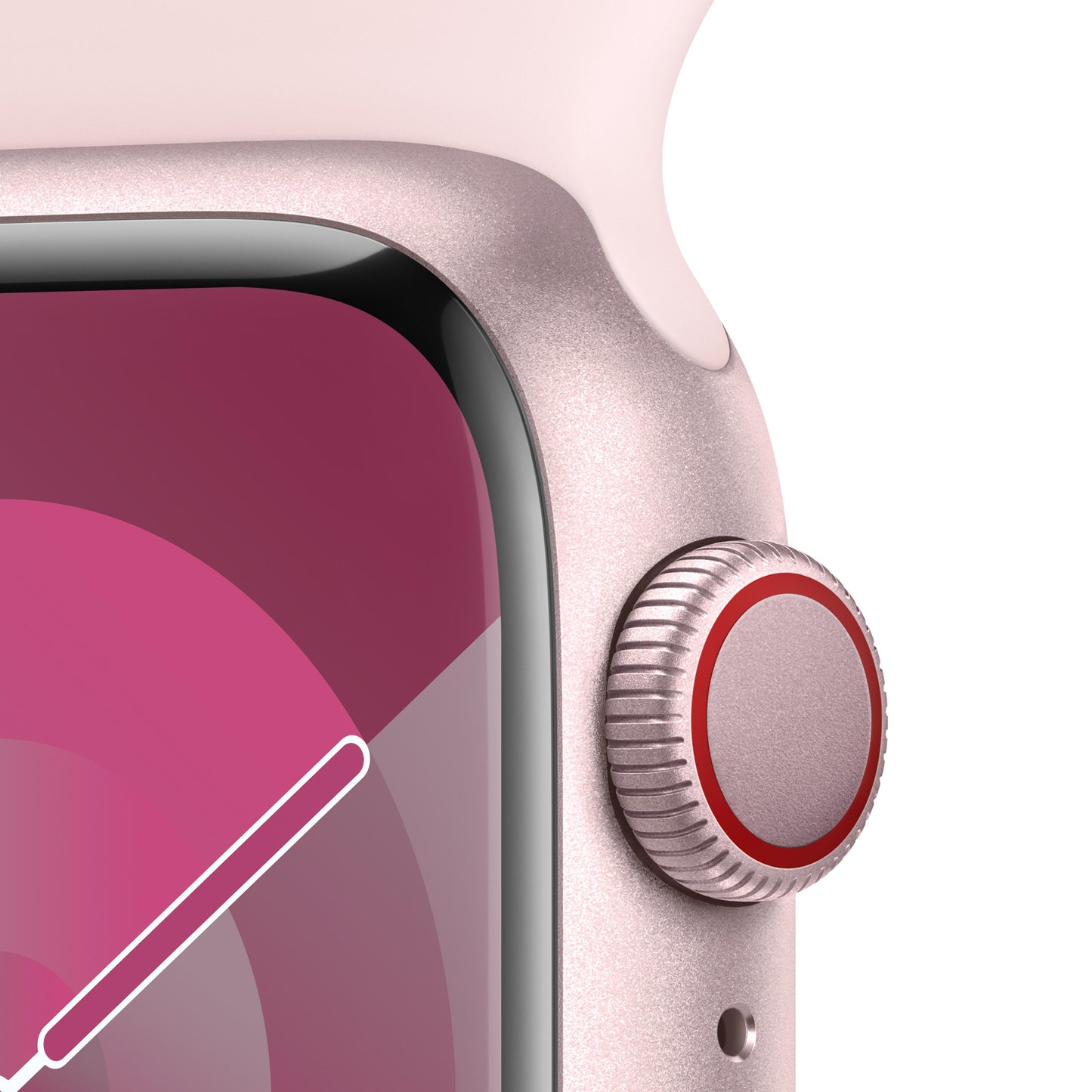 Apple Watch Series 9 GPS + Cellular 41mm Pink Aluminum Case with Light Pink Sport Band - M/L