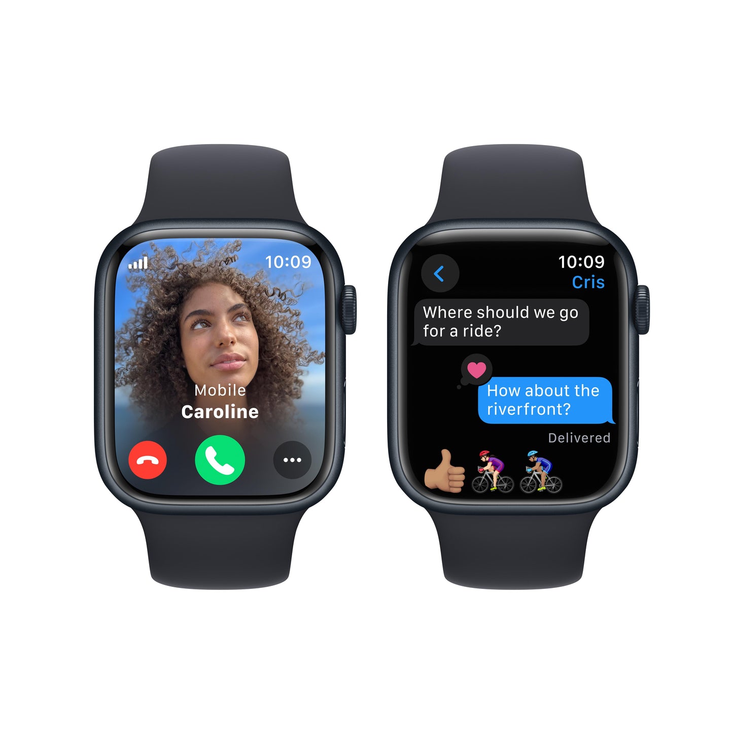 Apple Watch Series 9 GPS + Cellular 45mm Midnight Aluminum Case with Midnight Sport Band - M/L