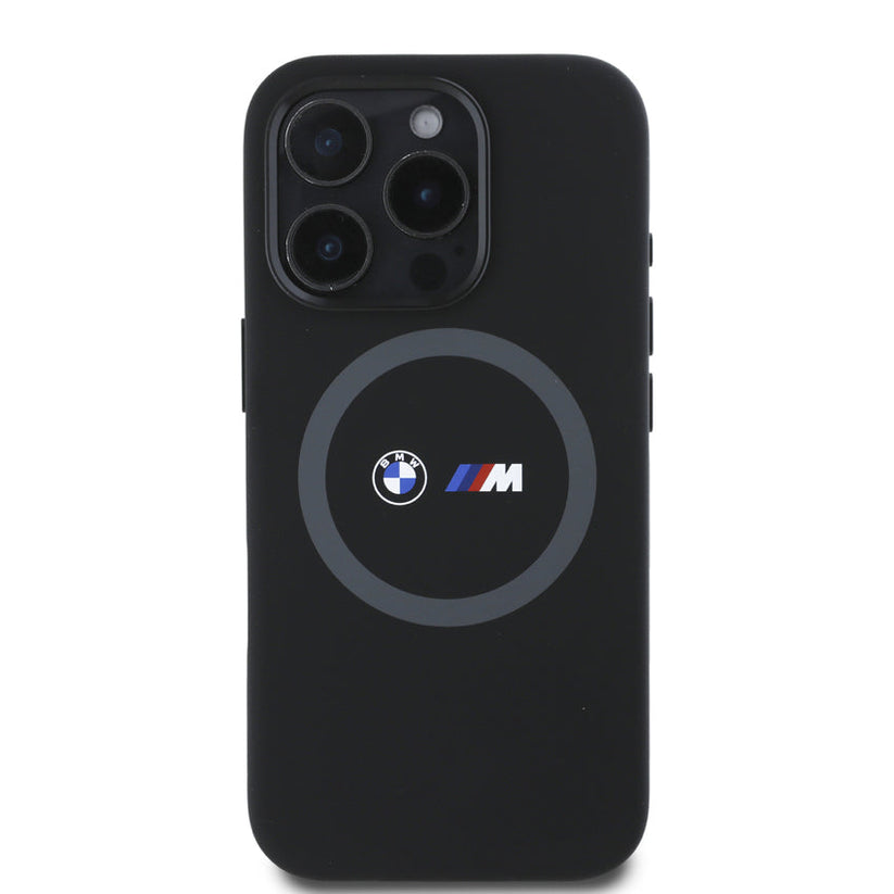 เคสไอโฟน M Mag Liquid Silicone สำหรับ iPhone 16 Pro สี Black แบรนด์ BMW