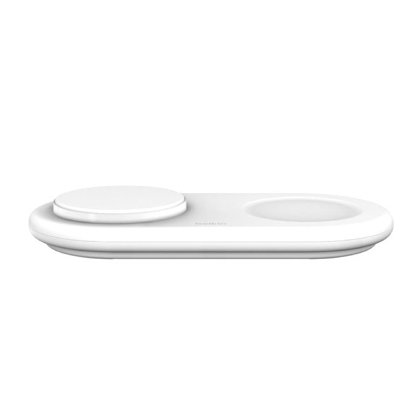 Belkin BOOST CHARGE Qi2 2-in-1 Wireless Charging Pad 15W with USB-C Port- White