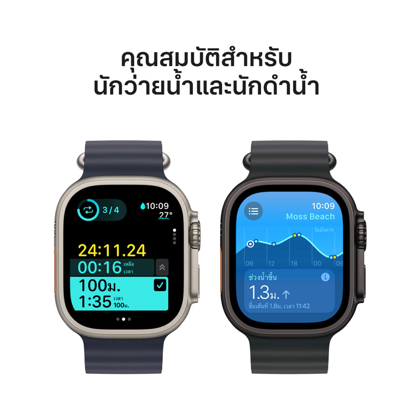 Apple AW 49mm Black Titanium Case Ultra 2 GPS + Cellular - Black Trail Loop - S/M