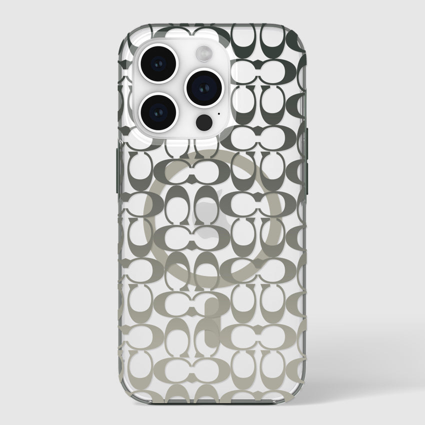 COACH Protective Case Mag for iPhone 15 Pro - Signature C Ombre Deep Forest
