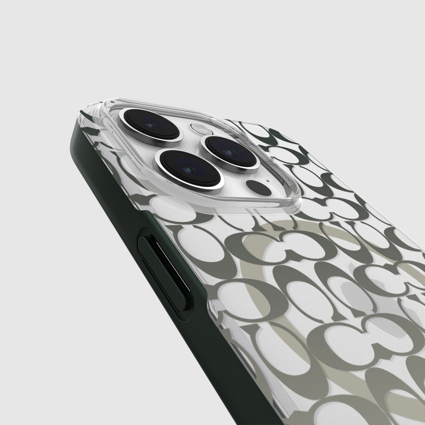 COACH Protective Case Mag for iPhone 15 Pro - Signature C Ombre Deep Forest
