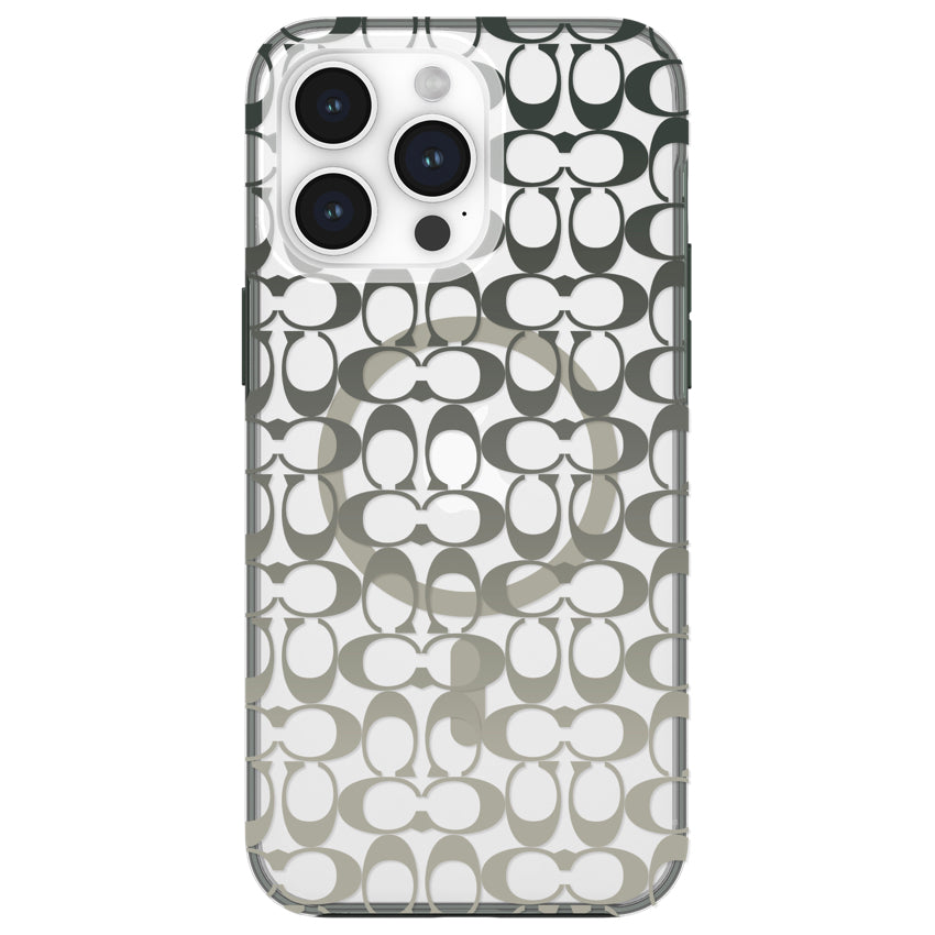 Coach Protective Case Mag for iPhone 15 Pro Max - Signature C Ombre Deep Forest