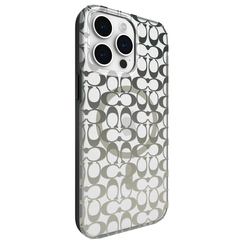 Coach Protective Case Mag for iPhone 15 Pro Max - Signature C Ombre Deep Forest