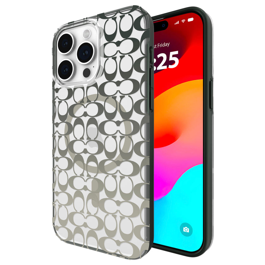 Coach Protective Case Mag for iPhone 15 Pro Max - Signature C Ombre Deep Forest