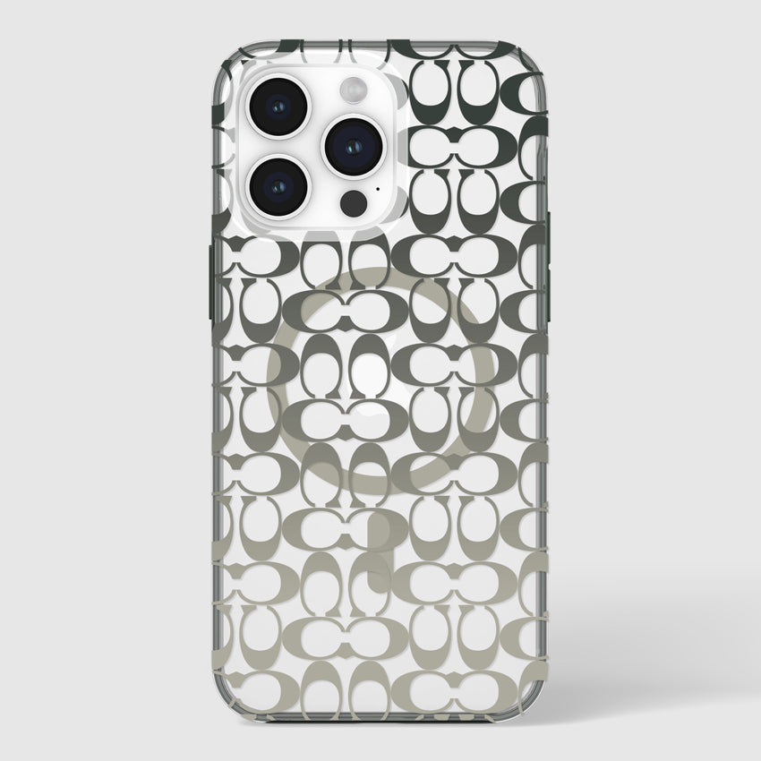 Coach Protective Case Mag for iPhone 15 Pro Max - Signature C Ombre Deep Forest
