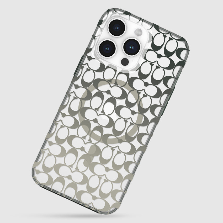 Coach Protective Case Mag for iPhone 15 Pro Max - Signature C Ombre Deep Forest