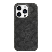 Coach Slim Wrap Case for iPhone 15 Pro - Signature C Charcoal
