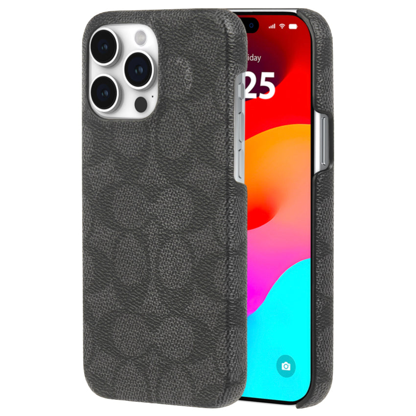 COACH Slim Wrap Case for iPhone 15 Pro Max - Signature C Charcoal