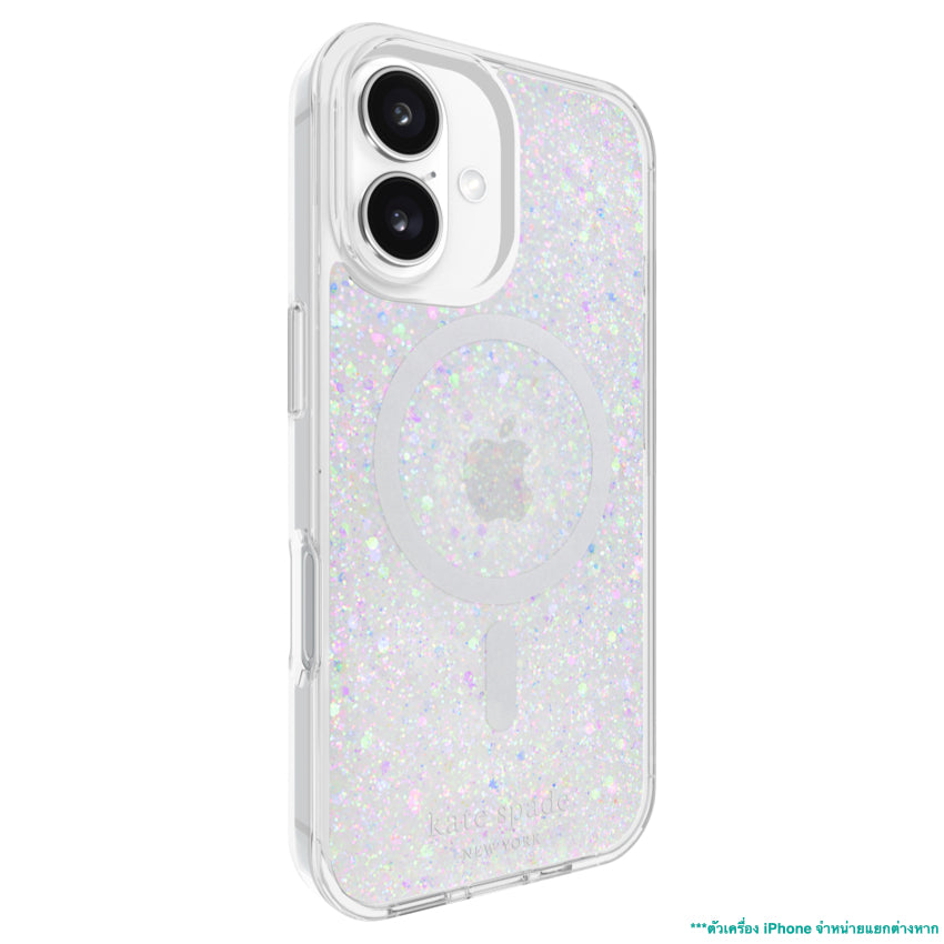 iPhone 16 Plus Case Kate Spade Prints MagSafe - Chunky Glitter Iridescent