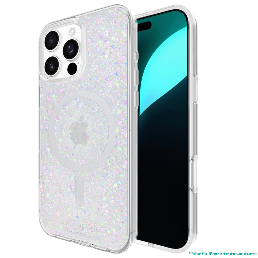 iPhone 16 Pro Max Case Kate Spade Prints MagSafe - Chunky Glitter Iridescent