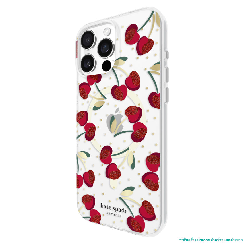 iPhone 16 Pro Max Case Kate Spade Prints MagSafe - Cherry Dot