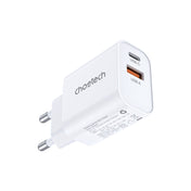 Choetech Dual USB-A and USB-C ports PD 30W TH Plug -White
