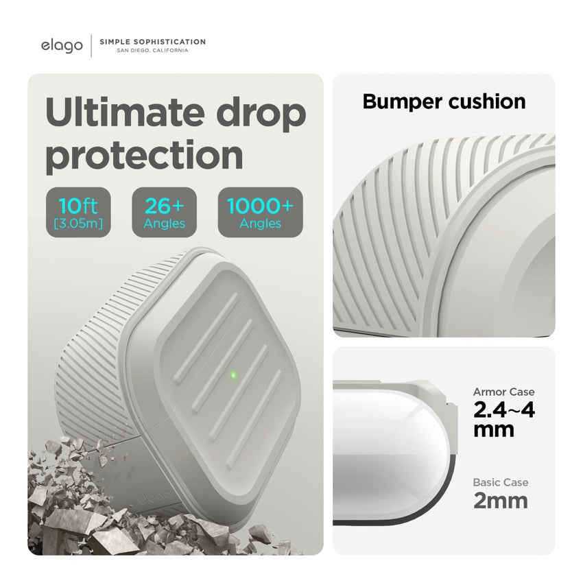 AirPods Pro 2 Case Elago Armor with Round Strap - Black