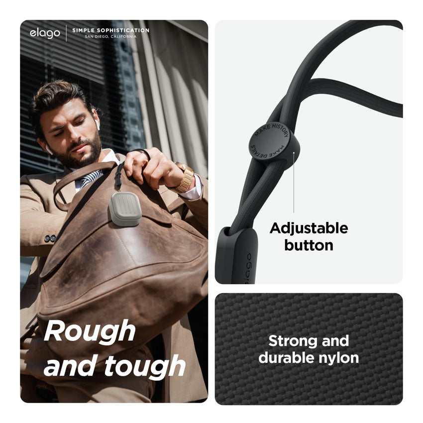 AirPods Pro 2 Case Elago Armor with Round Strap - Black