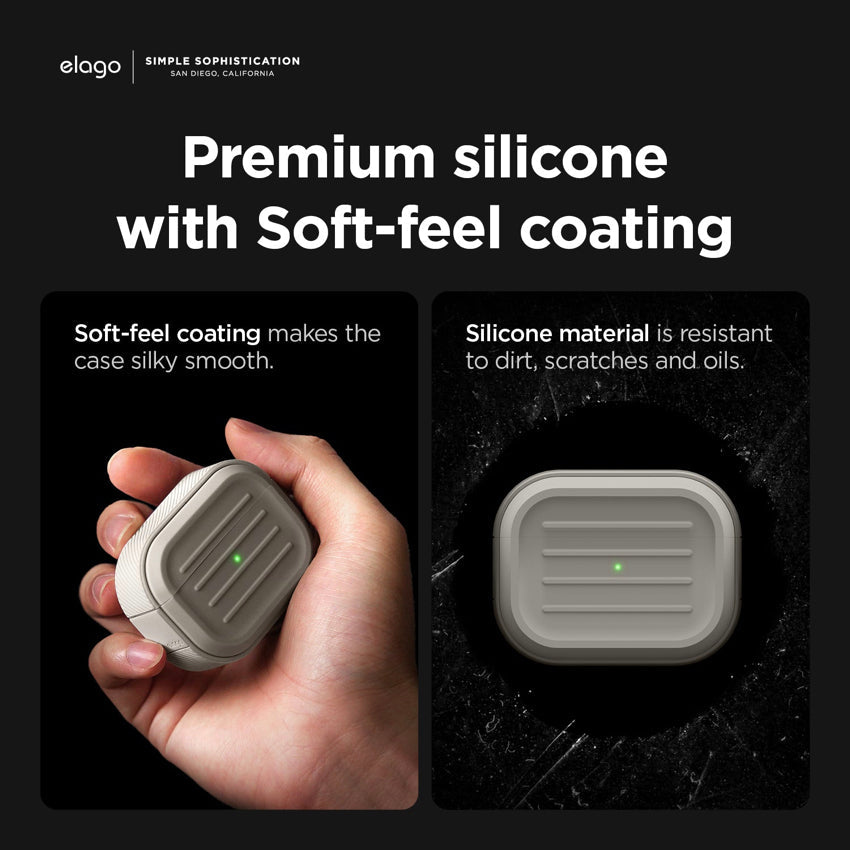 AirPods Pro 2 Case Elago Armor with Round Strap - Black