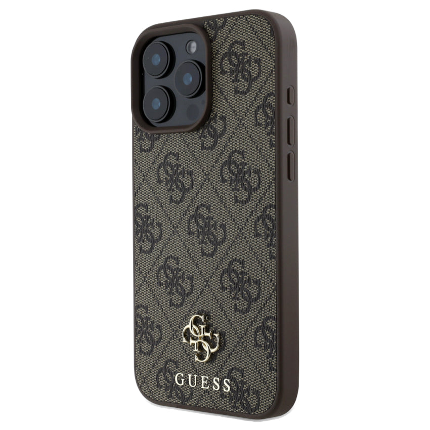 GUESS PU 4G Small 4G HC MagSafe Case  for iPhone 16 Pro Max - Brown