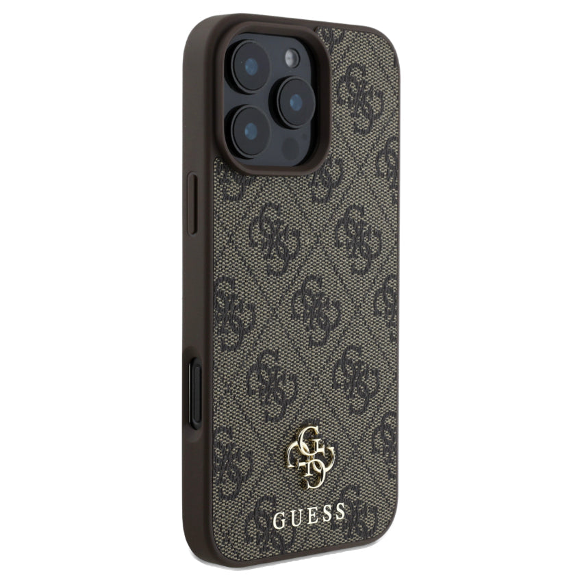 GUESS PU 4G Small 4G HC MagSafe Case  for iPhone 16 Pro Max - Brown