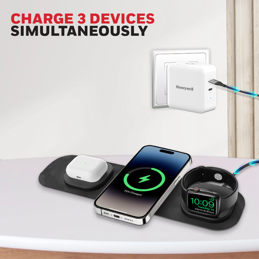 Honeywell Zest Wireless 3 in 1 Foldable Charger