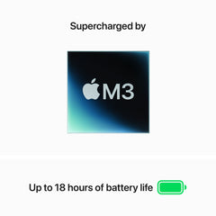 Apple Macbook Air 13 inch Apple M3 with 8-core CPU and 8-core GPU RAM 16GB 256GB - Midnight (ENG)