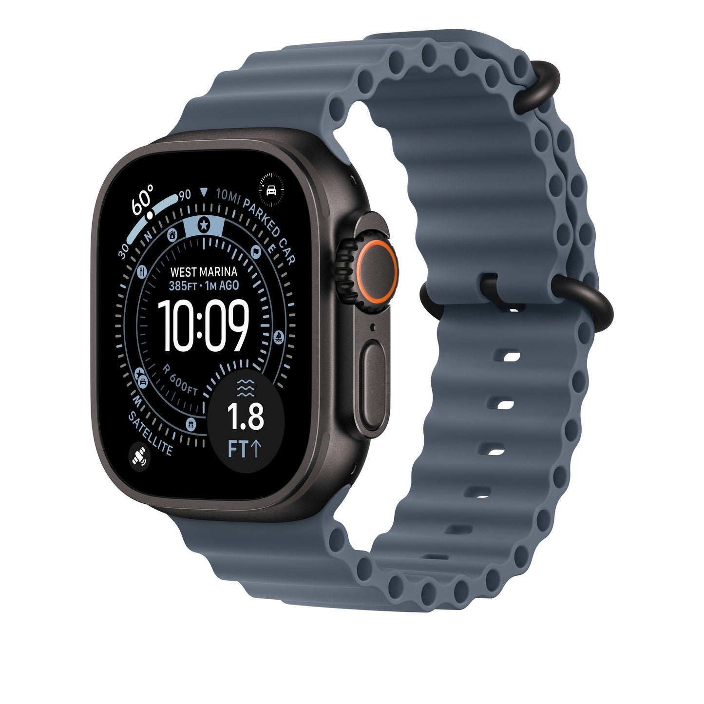 49mm Anchor Blue Ocean Band - Black Titanium Finish