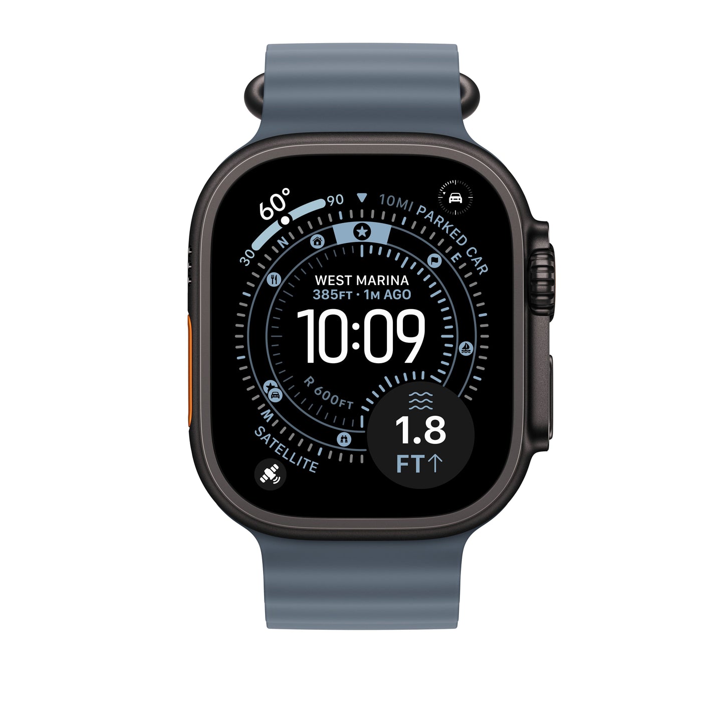 49mm Anchor Blue Ocean Band Extension - Black Titanium Finish