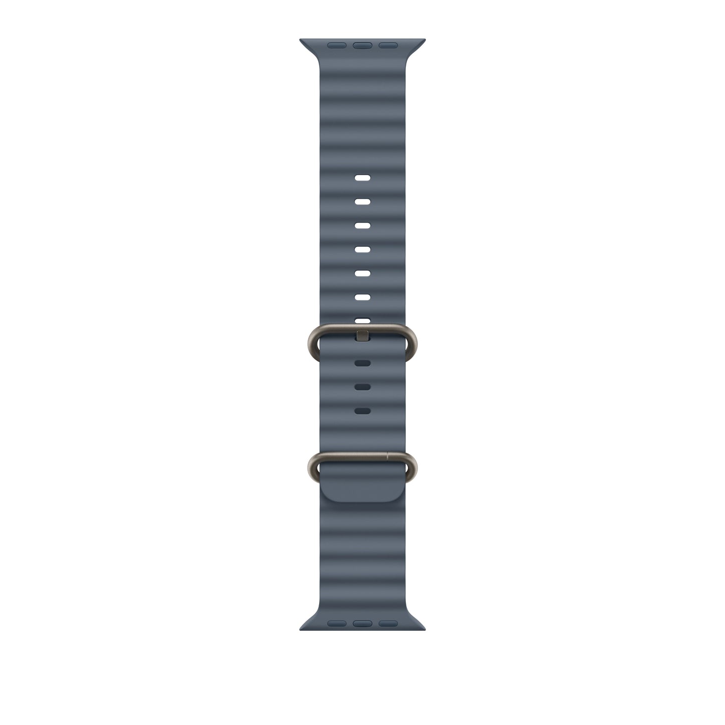49mm Anchor Blue Ocean Band - Natural Titanium Finish