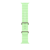 49mm Neon Green Ocean Band - Natural Titanium Finish