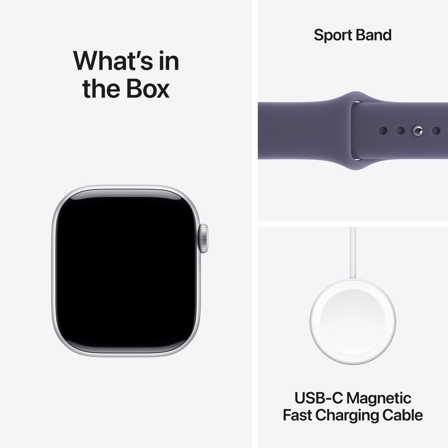 Apple Watch Series 11 GPS 42mm Silver Aluminium Case with Purple Fog Sport Band - M/L