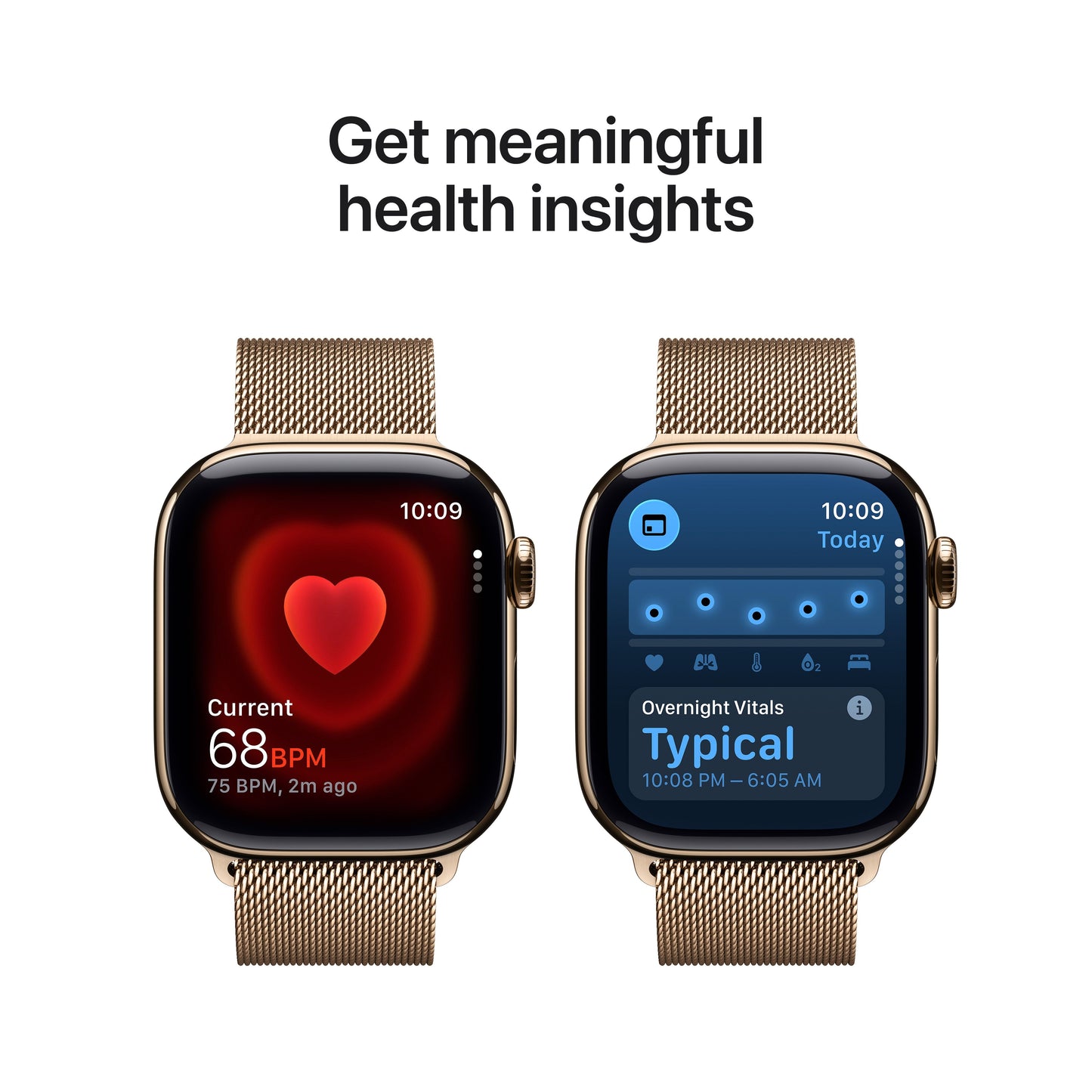 Apple Watch Series 11 GPS + Cellular 42mm Gold Titanium Case with Gold Milanese Loop