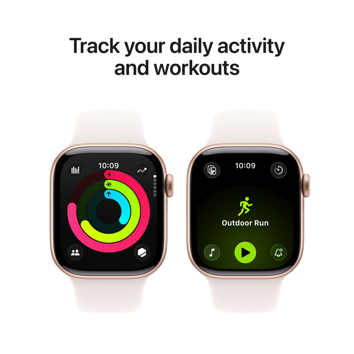 Apple Watch Series 11 GPS + Cellular 42mm Rose Gold Aluminium Case with Light Blush Sport Band - S/M