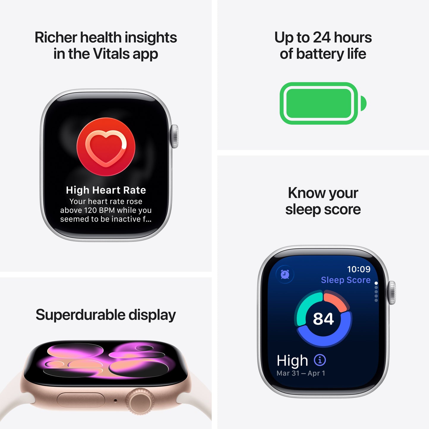 Apple Watch Series 11 GPS + Cellular 42mm Silver Aluminium Case with Purple Fog Sport Band - M/L