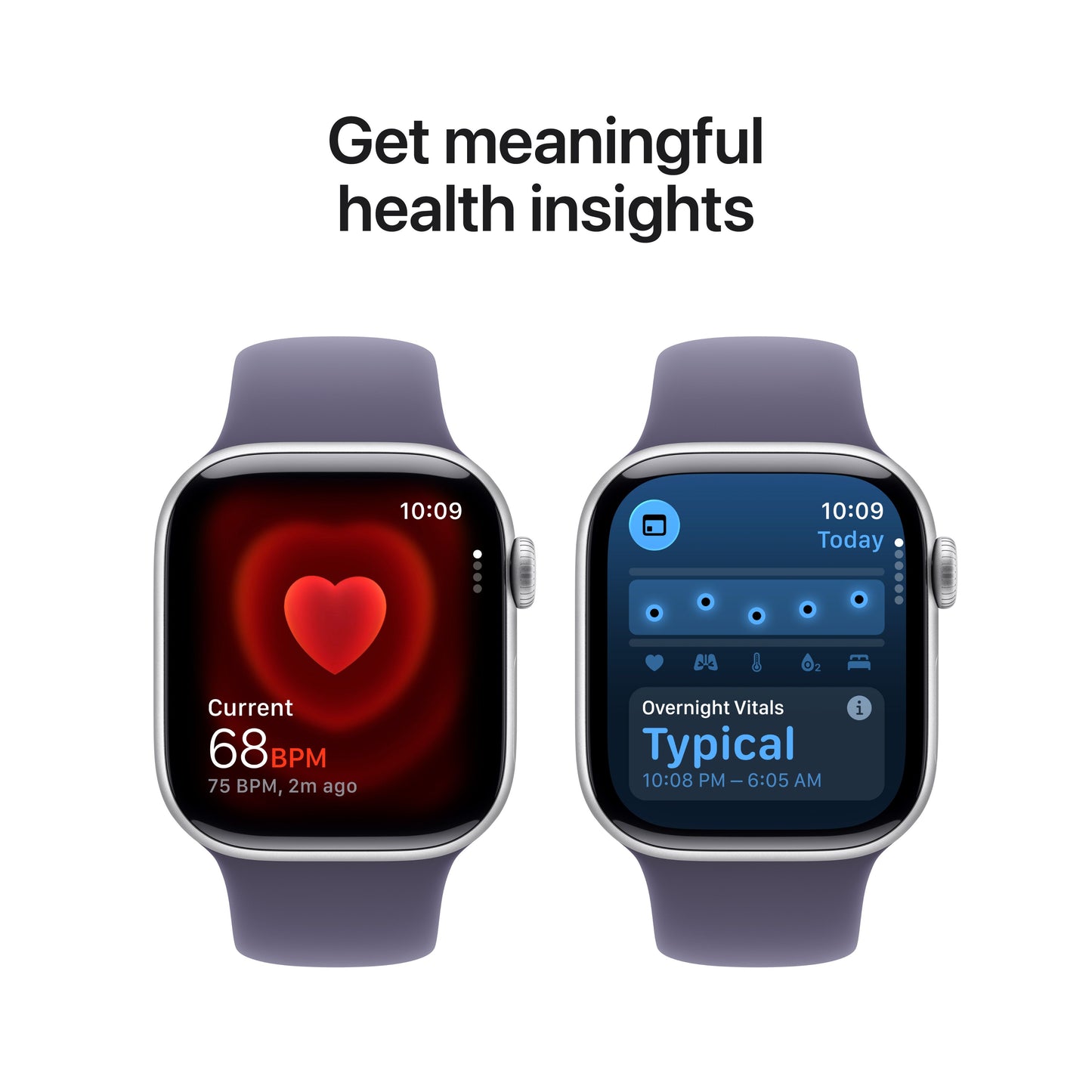 Apple Watch Series 11 GPS + Cellular 42mm Silver Aluminium Case with Purple Fog Sport Band - M/L
